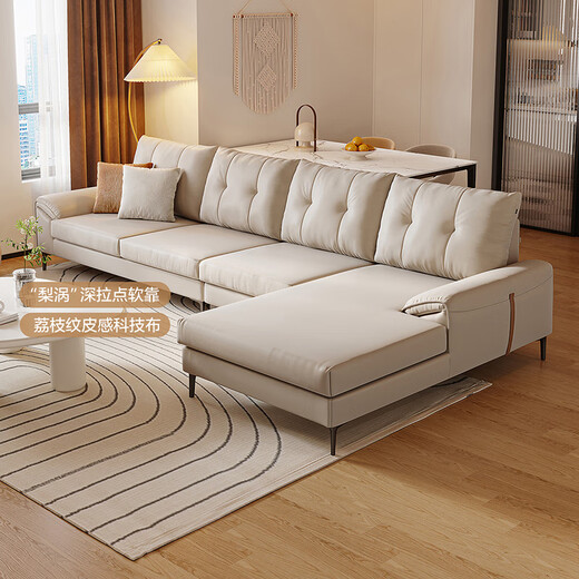 Quanyou Home Technology Fabric Sofa Living Room Simple Modern Cream Style Large Apartment Guifei Side Corner Sofa