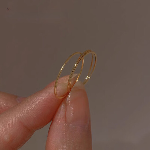 Fat Donglai's same style 18k rose gold ring, ultra-fine minimalist 18K gold-filled ring for women, light luxury, rose gold - single price + high-end gift box, US No. 8, 115 Jin Jin is equal to 0.5 kg ~130 Jin Jin is equal to 0.5 kg