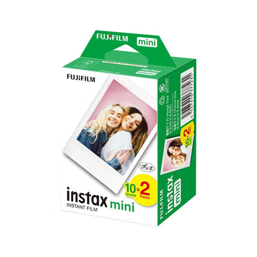 FUJIFILM instant photo paper, suitable for mini7+/7s/8/9/11/12/25/90/link series, 20 sheets of instant photo paper