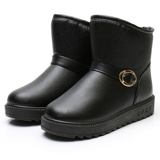 
Warm snow boots for women military fans supplies waterproof short boots plus velvet thickened mother cotton boots military training supplies anti-slip winter thick sole middle-aged and elderly cotton shoes black 806 41 standard code
