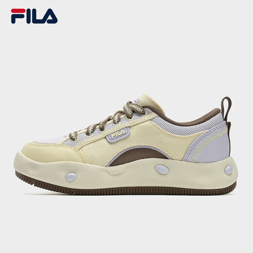 Fila Shoes Official Women's Cookies EC Retro Canvas Zapatos 2025 Summer Nuevos zapatos de galleta zapatos casuales crema espesa amarillo/lanxu púrpura-do 40