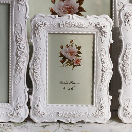 European style, rose 678 inch pastoral wedding photo frame on the stage creative simple photo studio ornaments European style small rose photo frame 6 inch (horizontal and vertical)