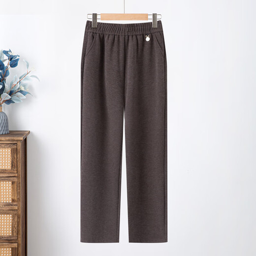 Fengxiao mom pants, autumn and winter style, elastic high-waisted straight-leg trousers for the elderly, plus velvet and thickened, loose trousers for middle-aged and elderly women.