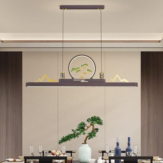 欧普照明（OPPLE）新中式餐厅吊灯珐琅彩茶室茶台灯简约高端禅意中国风书房吧台灯具 9905-小号