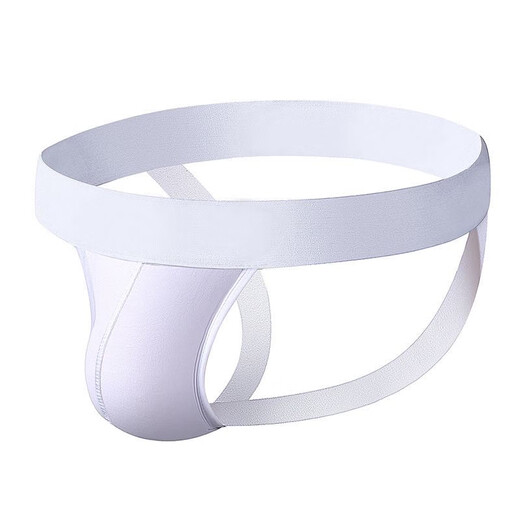 Men's sexy underwear, low-waisted double thong, U convex bag, sexy and tempting single thong, empty back, sexy butt lift, white double butt lift, M suitable for 1'9--2'2