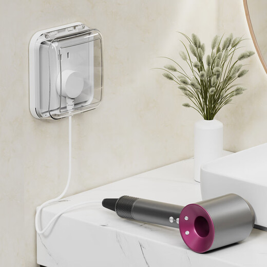 International Electrician Type 86 socket waterproof box self-adhesive switching power supply protective cover splash-proof box bathroom toilet socket waterproof cover Type 86 waterproof box white and transparent