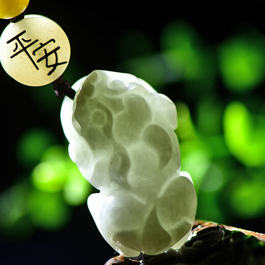 可玉可求七夕礼物翡翠玉貔貅汽车钥匙扣 男女创意精致包包挂饰 玉石古玩 款一 F2771z