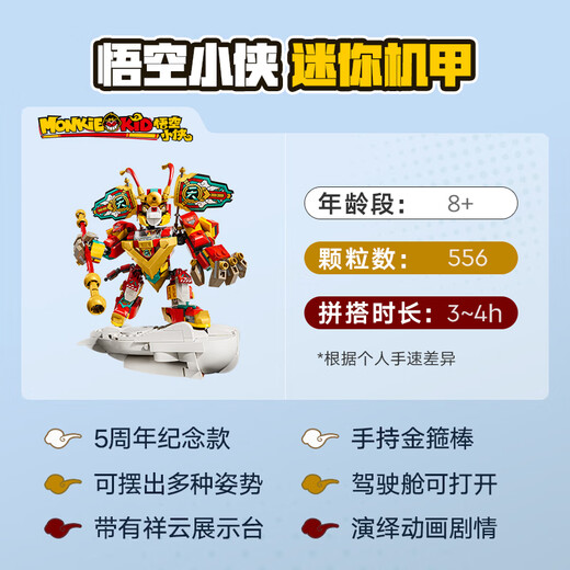 LEGO BLOQUES DE BUSILLOS WUKONG XIAOHAN 80051 Monkey King Trend Mecha Juguetes para niños Figuras Regalo de San Valentín de San Valentín