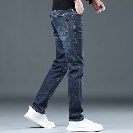 Aemape American Apple High-End Jeans Herren Sommer dünne schlanke, gerade Herren elastische High-End-Waschhosen Männer 1048 Schwarz Größe 29 Taillenumfang 2 Fuß 2 für 100-110jin [Jin entspricht 0,5 kg]