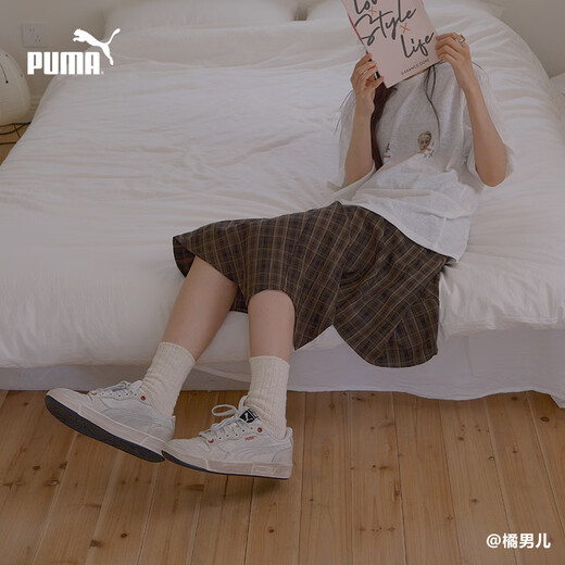 
Puma (PUMA) [Dirty Shoes] Men and Women Low Top Classic Retro Old Casual Board Shoes LX 399254 White-White-Red-01 40