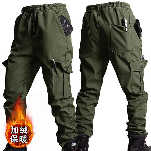 JEEP SPIRIT Jeep Functional Winter Jacket Men's Tactical Military Hunting Clothing Jacket Cycling Windproof Warm Work Jacket Black Suit 4XL 190 (180-195Jin Jin equals 0.5kg)