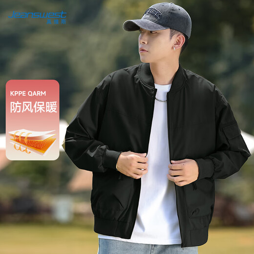JEANSWEST jacket men's spring and autumn casual baseball uniform outdoor windproof and water-repellent versatile loose fashionable jacket for men