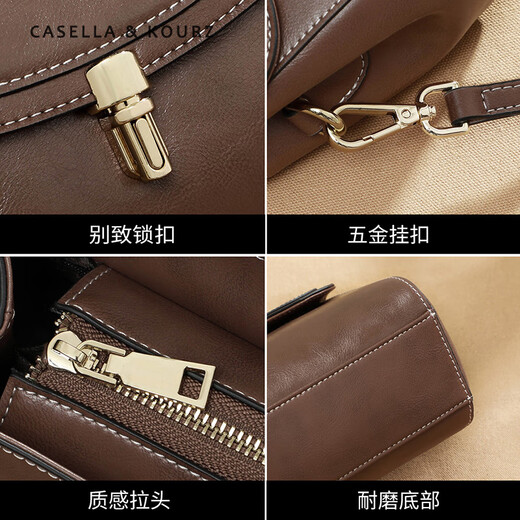 Casella KourzCK轻奢包包女包单肩包女士斜挎包生日七夕情人节礼物送女朋友老婆 啡色（7仓直发/当日次日达） 通勤时尚高级感小众女款2025
