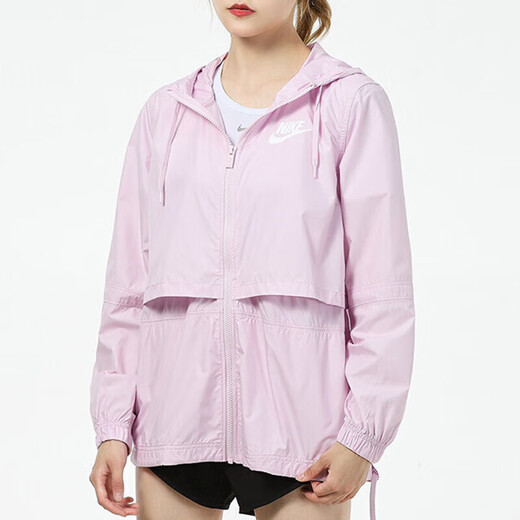 Nike (Nike) Jacke Frauen Sommer Neue Sportbekleidung mit Kapuzenhöhle, atmungsaktive und komfortable Jacke AJ2983-695 Pink S