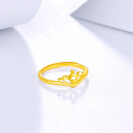 Saturday Fortune Pure Gold 999 Crown Gold Ring Girl Birthday Gift Price AB012117 Live No. 14 About 2.08g