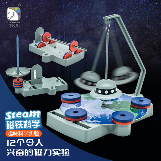 Learning Youma Physics 12-in-1 Magnetic Science Experiment Set Interest Cultivation Magnetic Float Box Plastic Toys English Packaging (SD55112 Playing Methods