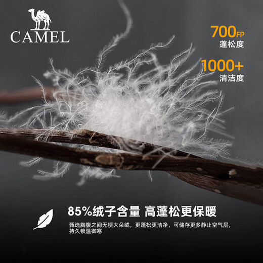 骆驼（CAMEL）【迪丽热巴同款】85绒冬季热能速暖羽绒服700蓬加厚欧若风面包服