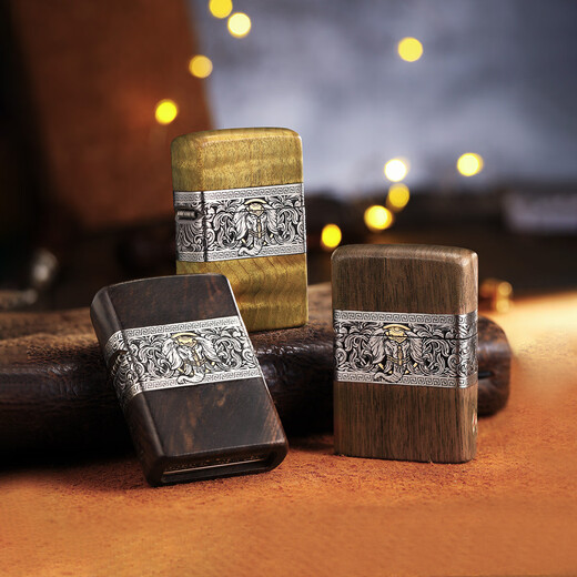 ZIPPO [Ruyi Jixiang] Valentine's Day Selected Lighter Keroleum Golden Camphor Inlay Elephant High-end Wooden Gift Box Men Ruyi Jixiang-Ziguang Sandalwood (DY9902TM) All Size