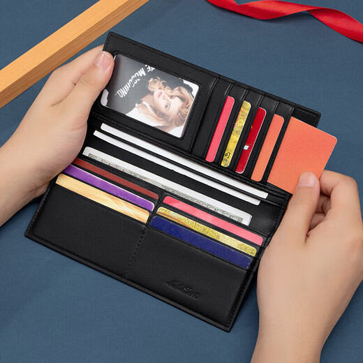 Mashalanti Long Herren Brieftasche Ultra-dünne Brieftasche große Kapazität Kupplungskartentasche Praktisches Geburtstagsgeschenk für Freund und Ehemann