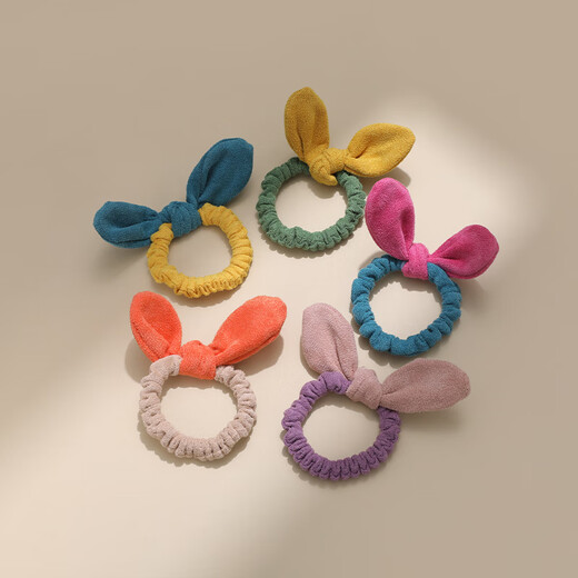 Chimera (CHIMERA) 5-piece children's bunny ear hair ties, ponytail rubber bands that do not hurt hair, hair ropes, hair accessories, birthday gifts for girls