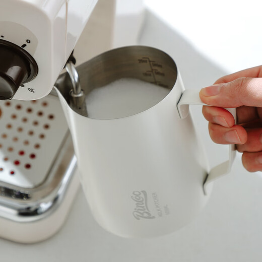 Bincoo coffee latte art cylinder round mouth latte art cup milk foam cup latte art artifact stainless steel professional utensil milk tank