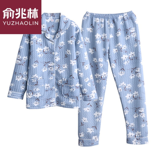Yu Zhaolins Frühlings- und Herbst-Pyjamas für Frauen reine Baumwollwäsche langärmelte Pyjamas mittleren und mittleren Mütter im mittleren Alter im Winter Freizeitkleidungsstück.