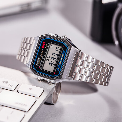 Casio retro classic student sports waterproof couple's luminous electronic watch unisex small square Valentine's Day gift A159WA-N1D (same model as Xiaoharu) Jingcang Jingpei