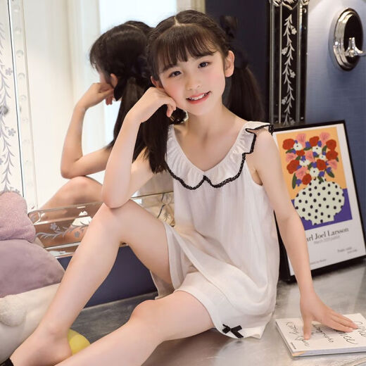 Disney Summer Girls Pyjamas 2024 Neue Kinder dünne Schlinge Home Anzug koreanischer Stil Prinzessinstil Mutter und Tochter Eltern-Kind-Verschleiß Ld11301-Milch Apricot Mahua [Stil] 8 Größe [Vorgeschlagene Höhe 95-105 cm]