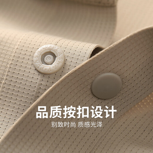 Dancing with the wolf [high elastic and breathable] lapel short-sleeved T-shirt for men 2025 summer new business casual cool POLO shirt 6108 khaki 701 M (170)