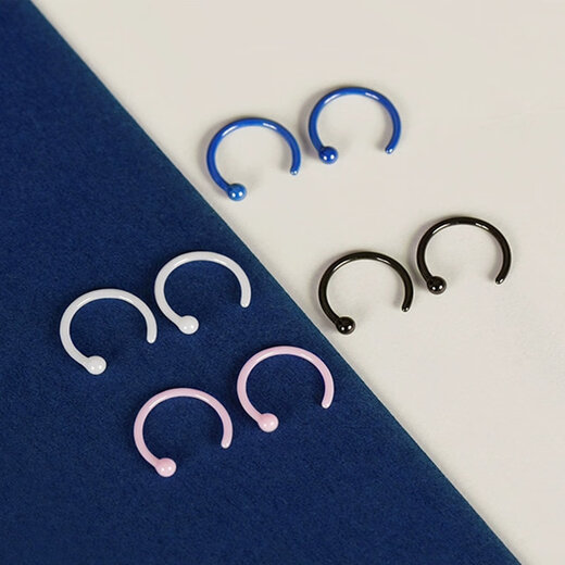 Zushange Biological Porcelain Ear Hole Ear Bone Nails Women's Ear Nails Plain Hoop Small Earrings You Don't Need to Take Off When Sleeping Simple Earrings Small Ear Hooks Men's C-shaped Earrings 10mm