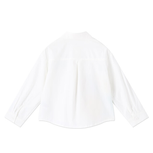 B.Duck Little Yellow Duck Children's Clothing Boys' Shirt Spring and Autumn New Lapel Children's College Style Jacket Cartoon White 120 cm