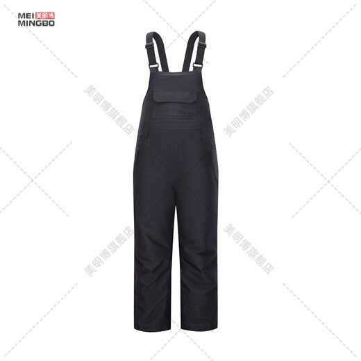 Zailu children's overalls ski pants ski clothing for men and women thickened warm waterproof snow country white black overalls 120cm 120