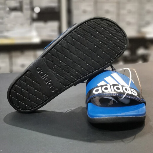 阿迪达斯（adidas）拖鞋男女鞋春季复古运动凉拖轻便休闲沙滩鞋时尚一字拖 GV9713/蓝色 36.5