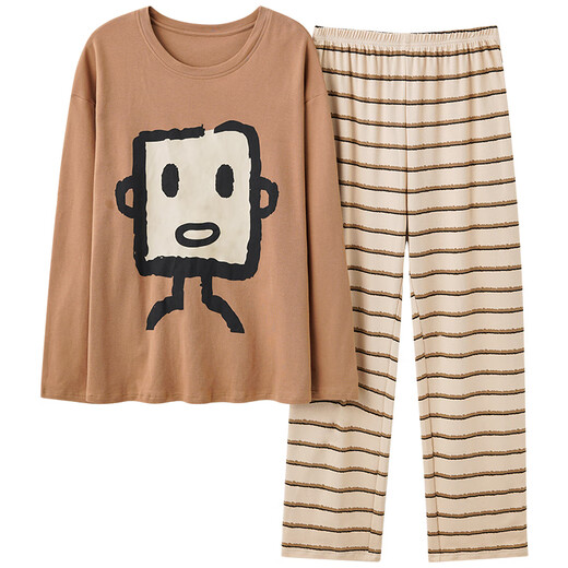 
Fuxinkang couple pajamas pure cotton shorts shorts for summer men and women sweet and cute cartoon large size can be worn outside home clothing suit AM-673 3XL - men [height 175-188-weight 160-180]