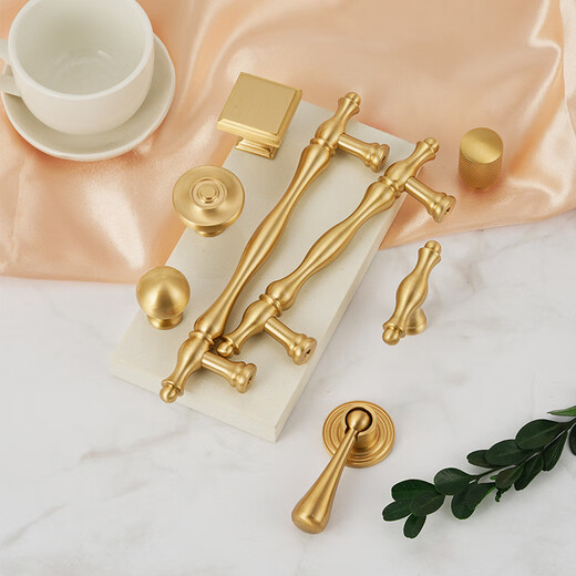 XMSJ French pure brass solid open-fit single long hole invisible creative furniture hardware shoes kitchen drawer cabinet door pull 6623
