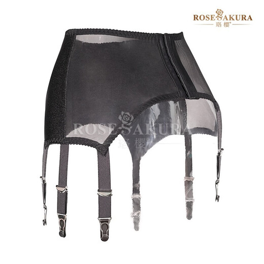8384 European and American girdle garters, rubberized metal gourd buckles, glitter stockings and stockings accessories, black 8384 boxed