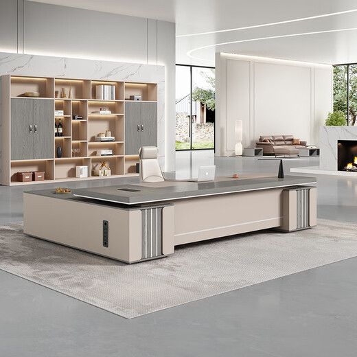 Boss desk office desk and chair combination simple modern office manager desk supervisor desk president executive desk single table 2.2 meters boss table + boss chair