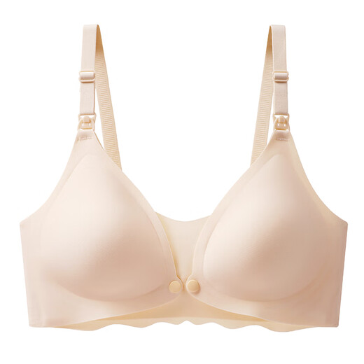La ropa interior de la lactancia materna de Langsha para las mujeres para prevenir la caída y la recolección de mujeres embarazadas posparto en el embarazo. Color de la piel [cómoda hebilla de doble apertura] L (adecuado para 105-120Jin [Jin equivale a 0.5 kg] 36/80ABC)