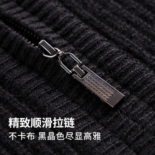 Shanshan-Wollpullover aus 100 % Schafwolle, verdicktes, schweres Herren-Herbst- und Winter-Pullover, weich und hautfreundlich, mit Reißverschluss, Stehkragen, gestricktes Hemd mit Boden