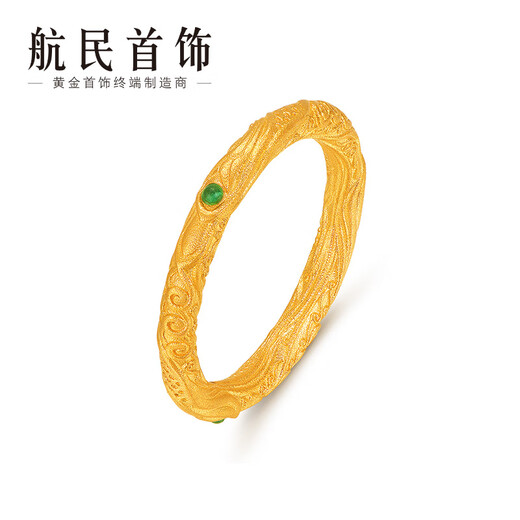 
Hangmin Jewelry Qiankun Circle Gold Ring Foot Gold Ancient Method Nezha National Style Ring XYH2694 Working fee is 400 yuan/piece 5.01g No. 13