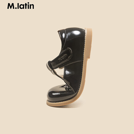 M.Latin/ Shopping mall same style Maratin children's clothing children's leather shoes spring new style girls' super-fine small leather shoes black size 29