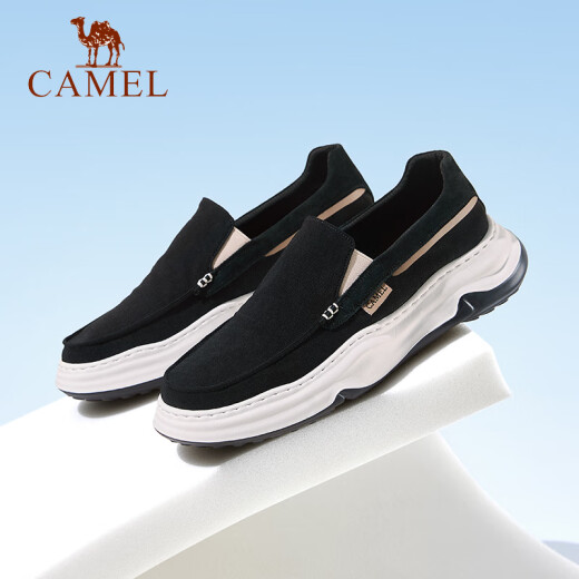 骆驼（CAMEL）男鞋夏季帆布鞋软底套脚运动鞋轻便一脚蹬百搭休闲鞋子男 G14S391175 黑色 41