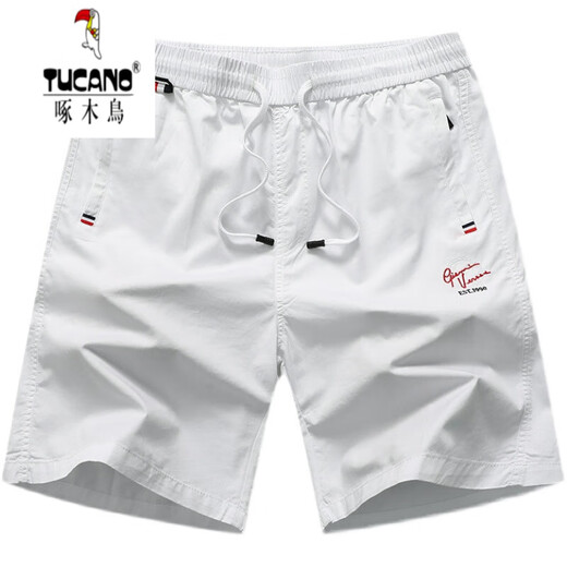 
Woodpecker (TUCANO) pure white shorts men's summer pure cotton outer wear trousers running casual 5-minute half-piece pants trendy 9227 dark blue pocket with zipper L 100-130Jin [Jin equals 0.5 kg]