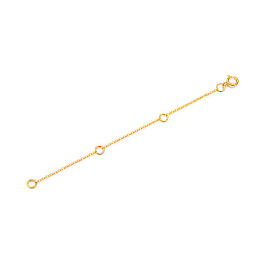 Mengjinyuan 18k gold necklace extension chain gold 750 color gold accessories bracelet extension chain adjustment buckle K red, yellow and white three colors 18K yellow about 0.27g (chain length about 9cm)