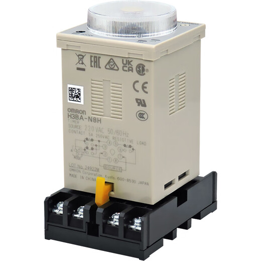Time relay H3BA-N-N8H power-on delay control DC24V AC220V 8-pin 11-pin panel mounting 8-pin base P3G-08