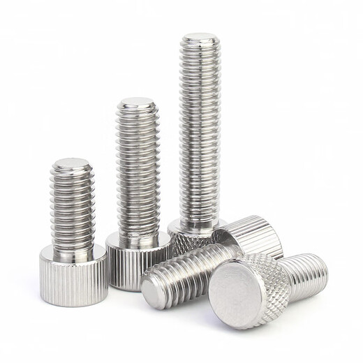 Jinchao 304 stainless steel round hand screw single head knurled flat head small head screw M2M2.5M3M4M5M6M8mm M4*8 (10 pieces) vertical grain
