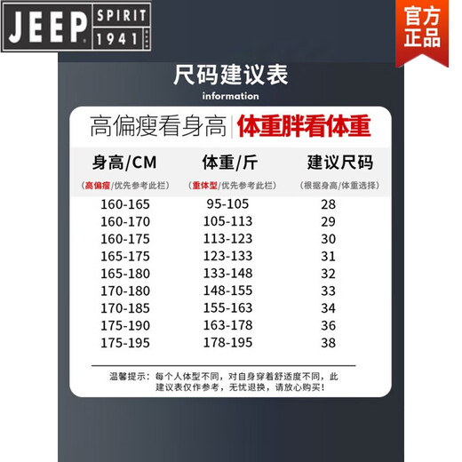 JEEP SPIRIT casual work pants for men in spring and autumn new loose wear-resistant pants for men trendy middle-aged and young men's trousers 679 khaki # model Regular 38 (recommended 180-190Jin [Jin equals 0.5 kg])