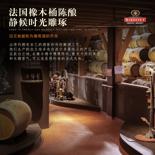必得利（Bardinet） 洋酒 VSOP 白兰地 700ml 口粮酒