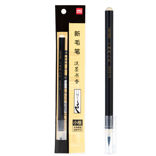 Deli (deli) new style calligraphy soft pen fountain pen beautiful pen small regular script beginners entry-level calligraphy practice four treasures student gift (black) school stationery