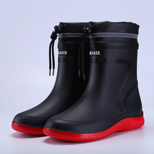 Xlzt Bottes de pluie à quatre saisons pour hommes Léger non glissa-tube à tube de pêche chaussures de pêche à bouche à cravate